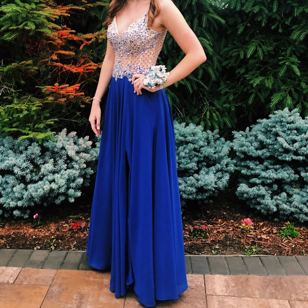 royal blue prom dress